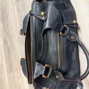 BCBG shoulder bag solid black double handle size 9H X 14L Womens